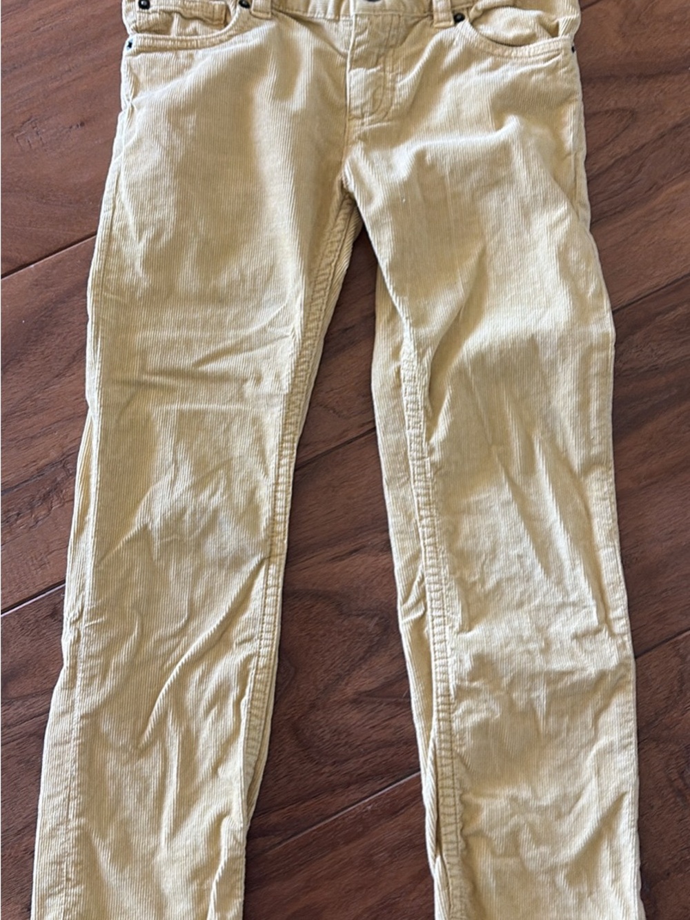 Slim Corduroy Pants in light mustard yellow